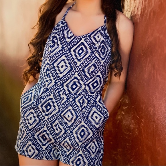 Jack by BB Dakota Pants - Jack by BB Dakota Blue Romper